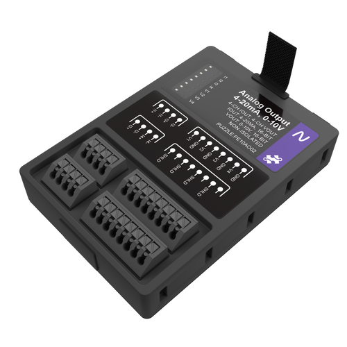 Analog Output: 4-20 mA, 0-10 V, perspective view